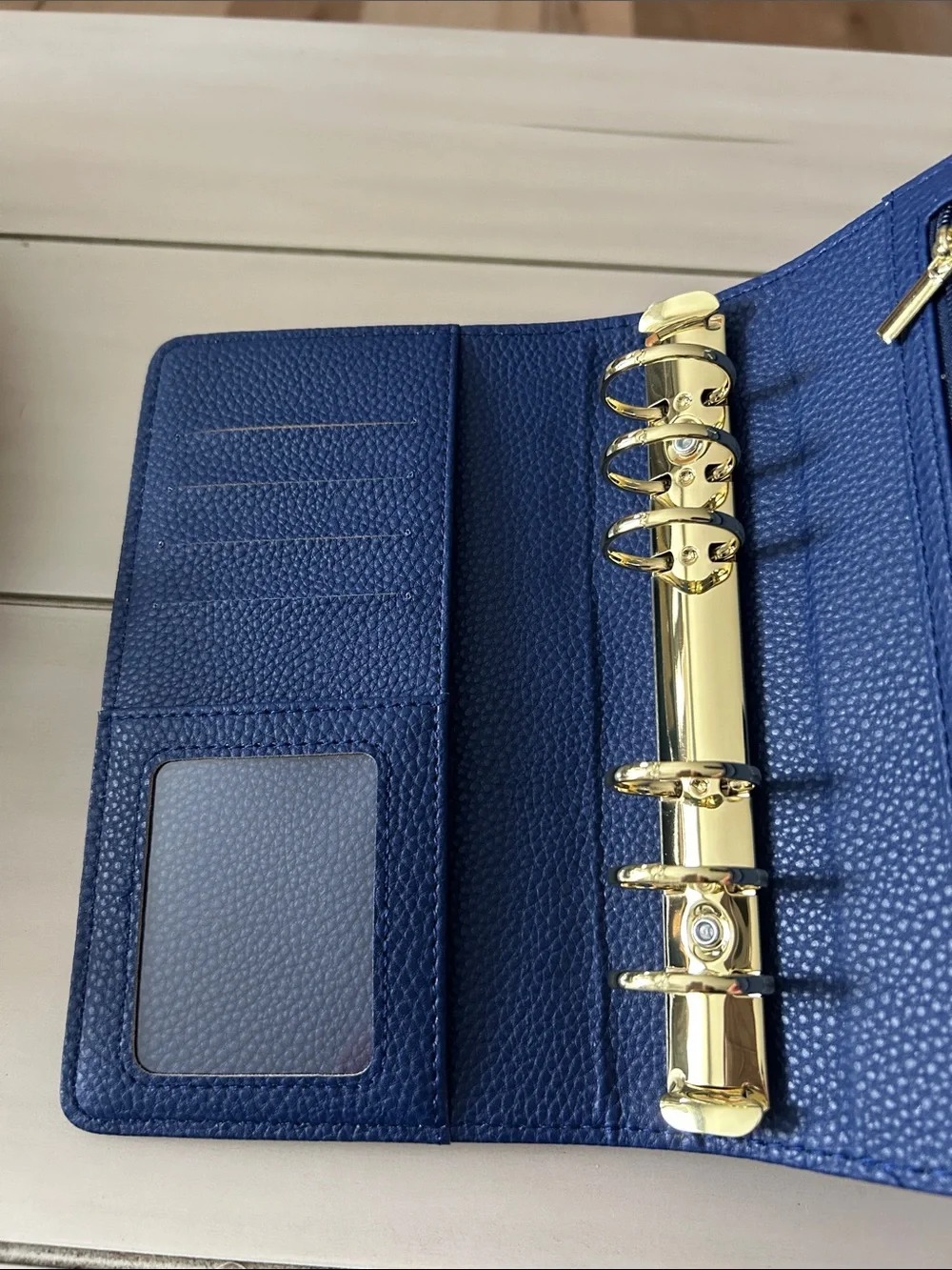 Pebbled Snap Closure A6 Binder- Royal Navy Blue